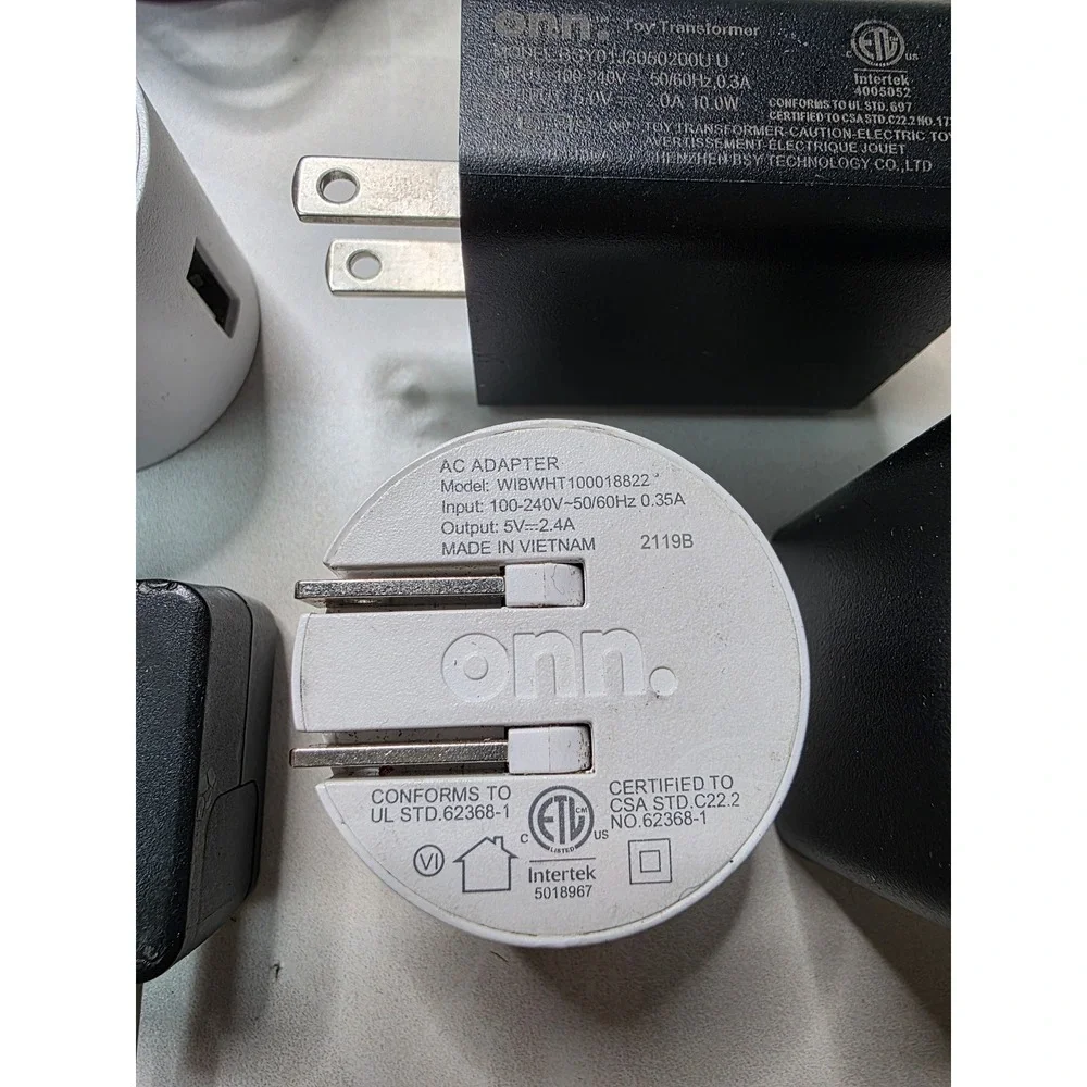 Onn USB Wall Charger Block Bundle with USB-C and Micro-USB Cables 7pc Lot W4